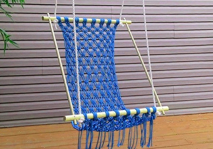 плетеный гамак для дачи