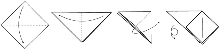 оригами схема журавлика